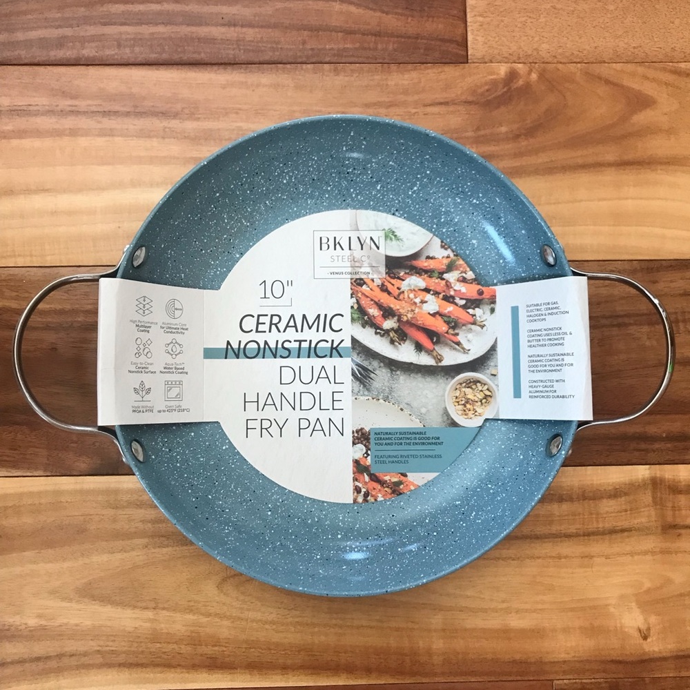 Bklyn Steel Co. Ceramic Nonstick Dual Handle 10” Fry Pan